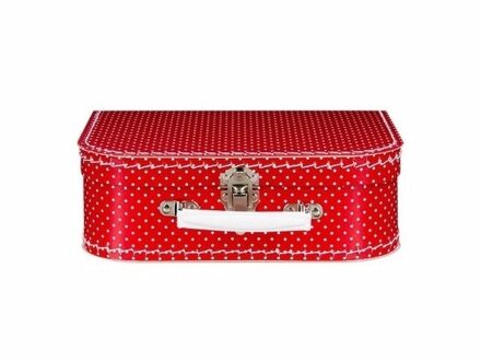 Kinderkoffertje rood polka dot 25 cm - Kinderkoffers