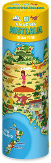 Kinderpuzzel Amazing Australia in a tube 250 stukjes | 57 x 43 cm | Robert Frederick