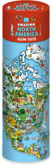 Kinderpuzzel Amazing North America in a tube 250 pieces 57 cm x 43 cm | Robert Frederick