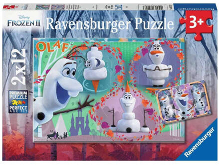 Kinderpuzzel Disney Frozen Iedereen houdt van Olaf - 2 x 12 stukjes