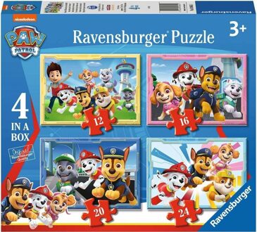 Kinderpuzzel Paw Patrol 4 Puzzels - 12+16+20+24 stukjes