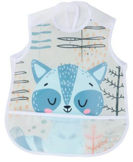 Kinderslabbetje - Dieren - Met Opbergvak - 1 Stuk - 1/2 Jaar Oranje / Blauw