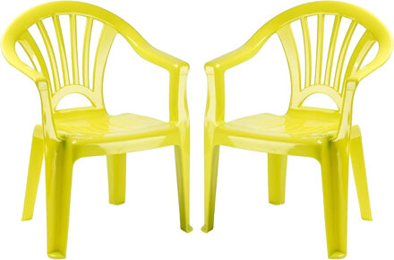 Kinderstoel - 4x stuks - kunststof - groen - 35 x 28 x 50 cm - tuin/camping/slaapkamer