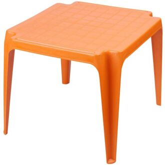 Kindertafel - oranje - kunststof - buiten/binnen - L56 x B51 x H44 cm - Bijzettafels - Bijzettafels