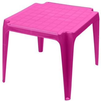 Kindertafel - roze - kunststof - buiten/binnen - L56 x B51 x H44 cm - Bijzettafels - Bijzettafels