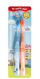 Kindertandenborstel Set - 2 Stuks - 4+ Jaar Oranje / Blauw