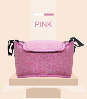 Kinderwagen Opknoping Bag Hoge Capaciteit Universele Kinderwagens Accessoires Organizer Bekerhouder Outdoor Reizen Fles Opbergzakken roze