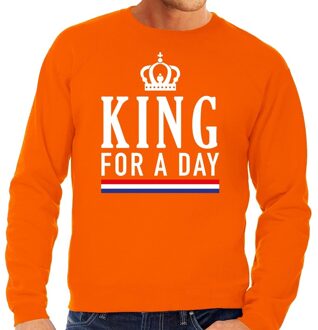 King for a day sweater oranje heren M - Feesttruien