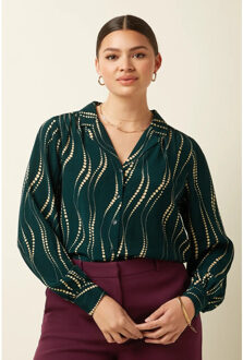 King Louie Bella blouse twirl 10028 pine green Groen - 38