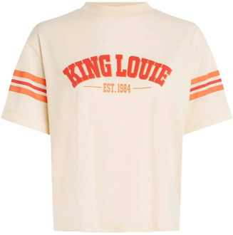 King Louie Casual Boxy Tee T-shirt King Louie , Beige , Dames - L,M,S,Xs