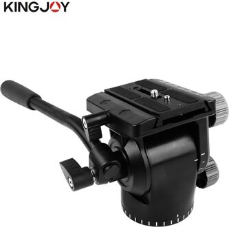 KINGJOY Camera Hydraulische Statiefkop 360 Graden balhoofd 1/4 + 3/8 "Schroef met QR Plate Hand Grip Statief voor Canon Nikon Sony DSLR