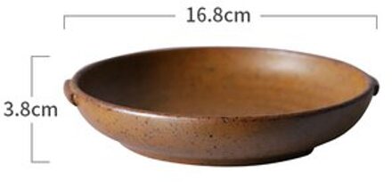 Kinglang Retro Keramische Ronde Schotel Diner Plaat Vintage Servies Swallow Salade Voedsel Plaat Roest handvat Plate S