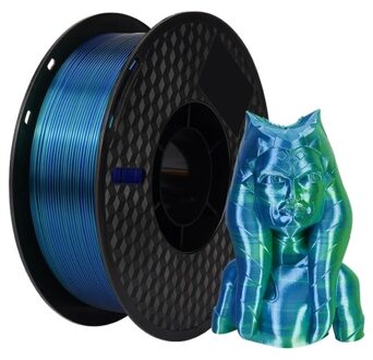 KINGROON 3D Printer PLA Filament 1KG 1.75mm Triple Color Silk PLA Filament - Green&Blue