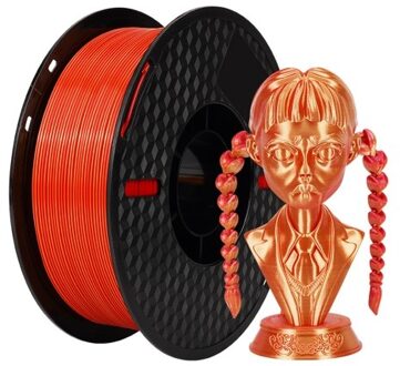 KINGROON 3D Printer PLA Filament 1KG 1.75mm Triple Color Silk PLA Filament - Red&Gold
