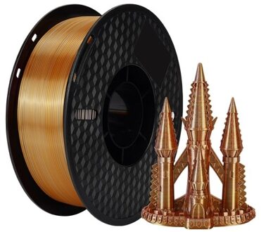 KINGROON 3D Printer PLA Filament 1KG 1.75mm Triple Color Silk PLA Filament - Silver Gold Silver Copper