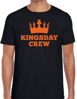 Kingsday crew t-shirt zwart heren 2XL - Feestshirts