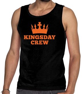 Kingsday crew tanktop / mouwloos shirt zwart heren XL - Feestshirts