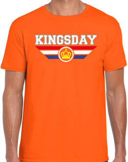 Kingsday t-shirt oranje voor heren - Koningsdag shirts S