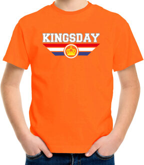 Kingsday t-shirt oranje voor kinderen - EK/WK - Koningsdag shirts 110-116 (XS)