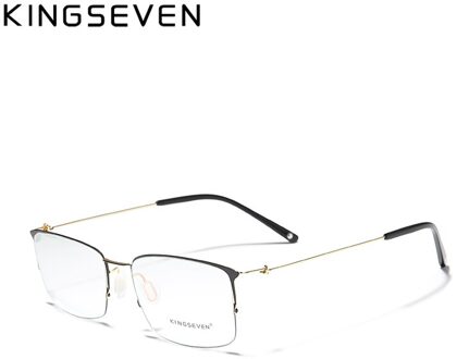 Kingseven Titanium Legering Optische Brilmontuur Mannen Vierkante Bijziendheid Recept Brillen Mannelijke Metalen Brillen goud