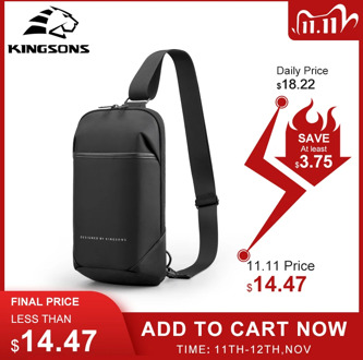 Kingsons Anti-theft Crossbody Bags Male Waterproof USB Charging Chest Pack Short Trip Messenger Sling Bag Shoulder Chest Bag