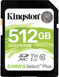 Kingston Canvas Select Plus SDXC 512 GB Zwart