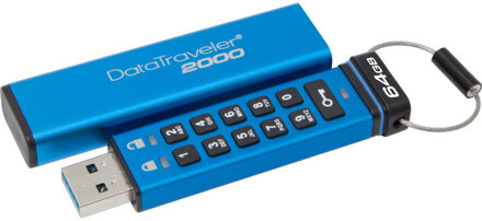 Kingston Datatraveler 2000, 64 Gb Blauw