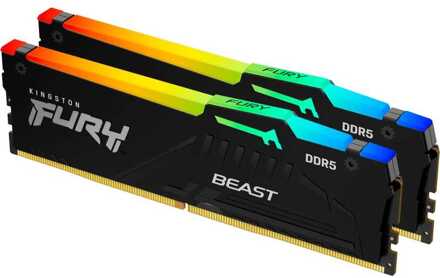 Kingston FURY Beast RGB - DDR5 - kit - 64 GB: 2 x 32 GB - DIMM 288-pin - 5600 MHz / PC5-44800 - unbuffered