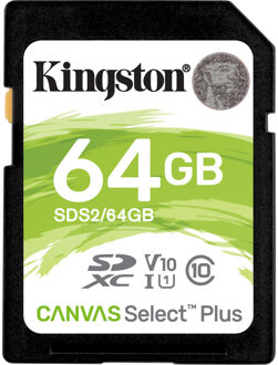 Kingston KingstonCanvas Select Plus SDHC 64GB SD-Kaart Zwart