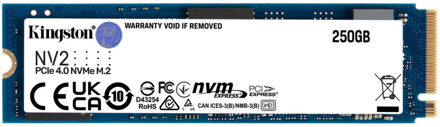 Kingston Technology Hard Disk - SSD NV2 - 250 GB - M.2 2280 PCIE 4.0 NVME - Bleu