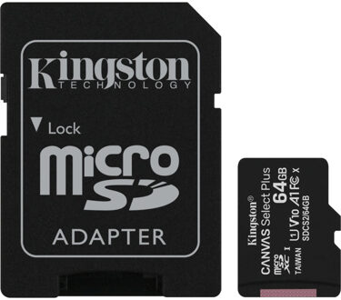 KingstonCanvas Select Plus microSDXC 64GB Micro SD-kaart Zwart