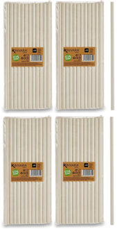 Kinvara 200x stuks suikerriet/papieren drinkrietjes bio-eco-milieuvriendelijk 20 cm