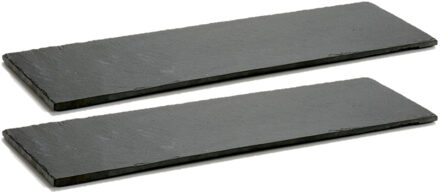 Kinvara 2x stuks leisteen voedsel hapjes serveerplanken 50 x 15 cm