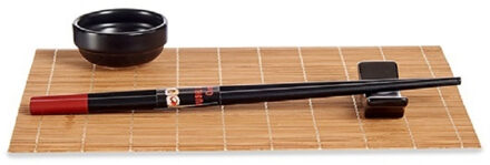 Kinvara Bamboe sushi serveerset voor 6 personen 24-delig zwart