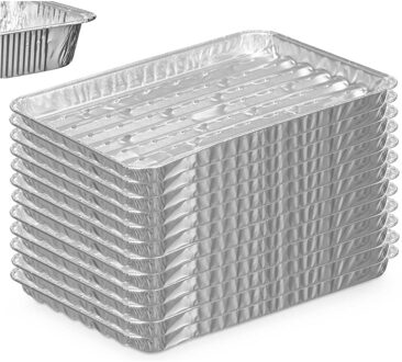 Kinvara BBQ/barbecue rooster grill - aluminium trays - 12x - open structuur - 34 x 23 cm