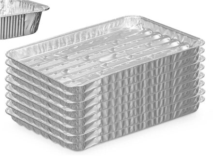 Kinvara BBQ/barbecue rooster grill - aluminium trays - 8x - open structuur - 34 x 23 cm