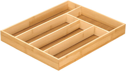 Kinvara Bestekbak - 5 vakken - bamboe hout - 30 x 37 cm - besteklade - bestekdoos