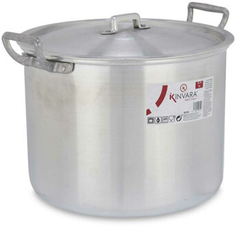 Kinvara Bigbuy Home Soeppan - 10 Liter - Met Deksel Zilverkleurig