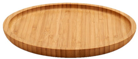 Kinvara Broodplank/serveerplank/hamplank - bamboe hout - rond - 20 cm