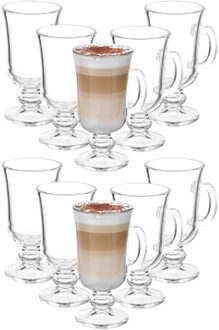 Kinvara Caffe Latte/koffie glazen Paris - transparant glas - 12x stuks - 250 ml