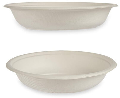 Kinvara diepe wegwerp bordjes - 4x stuks - 750 ml - composteerbaar