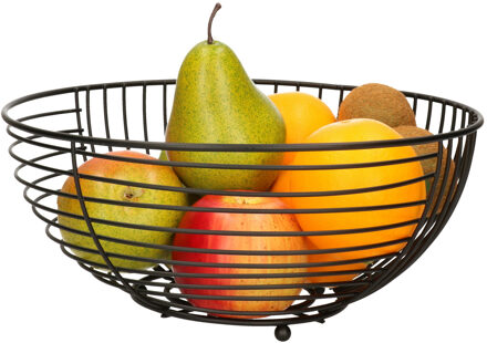 Kinvara Fruitschaal Royal metall - draad metaal - D28 x H12 cm - zwart - rond