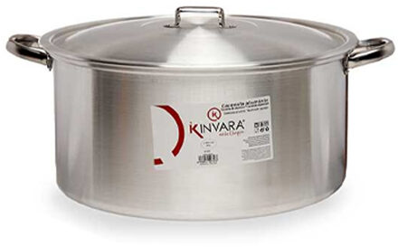 Kinvara Grote Kookpan/soeppan/sauspan met deksel - Aluminium - 25 liter - D43 x H24 cm