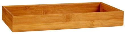 Kinvara Kast/lade/make-up sorteer organizer bamboe hout bakje 38 x 15 x 5 cm - Make-up dozen Bruin