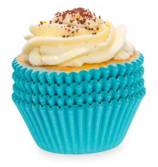 Kinvara Kinvaramuffin en cupcakes maken vormpjes - papier - blauw - set 100x stuks - dia 10 cm