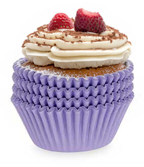 Kinvara Kinvaramuffin en cupcakes maken vormpjes - papier - paars - set 100x stuks - dia 11 cm