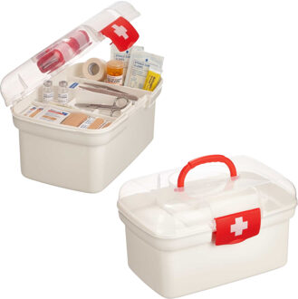 Kinvara Kleine EHBO opbergdoos - 2x - 4L - Medicijn / EHBO accessoires - eerste hulp