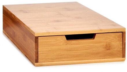 Kinvara Koffie cup/capsule houder/dispenser lade bamboe hout 30 x 30 x 10 cm - Koffiecuphouders Bruin