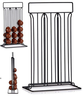 Kinvara Koffie cup/capsule houder/dispenser - metaal - voor 36 cups - 10 x 25 x 38 cm