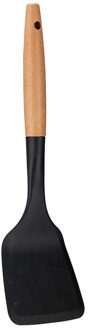 Kinvara Kook/keuken gerei - bakspatel - zwart/bruin - kunststof/hout - 34 cm
